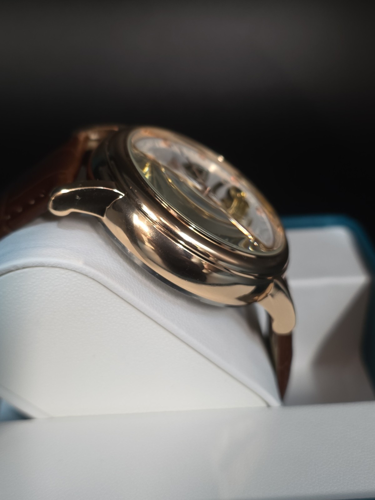 BIBI Luxury Watch Automatic Skeleton Rose Gold, Leather Band