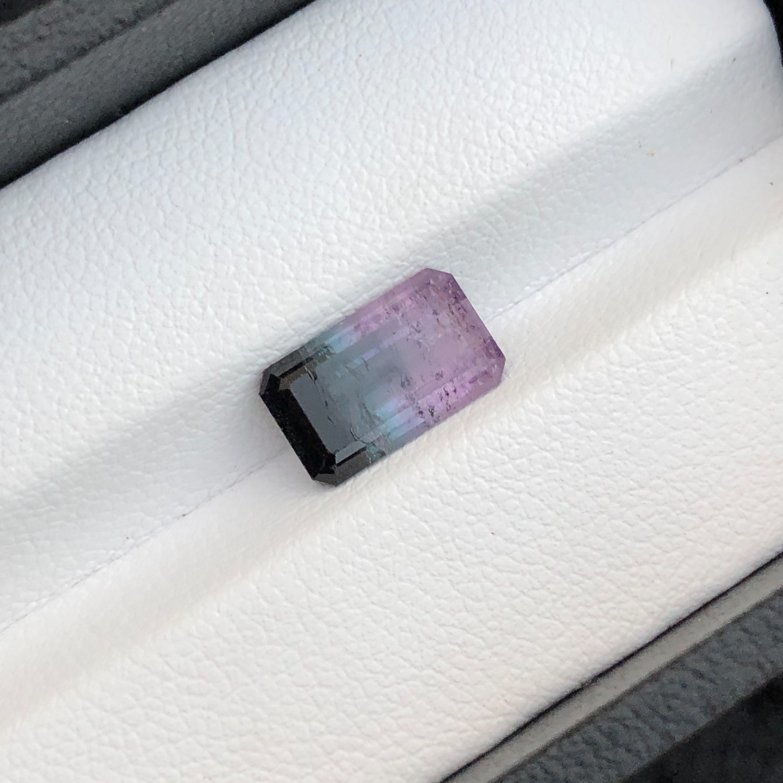 2.95 Carat Natural Loose Tri Tourmaline Emerald Cut Gemstone | Unheated