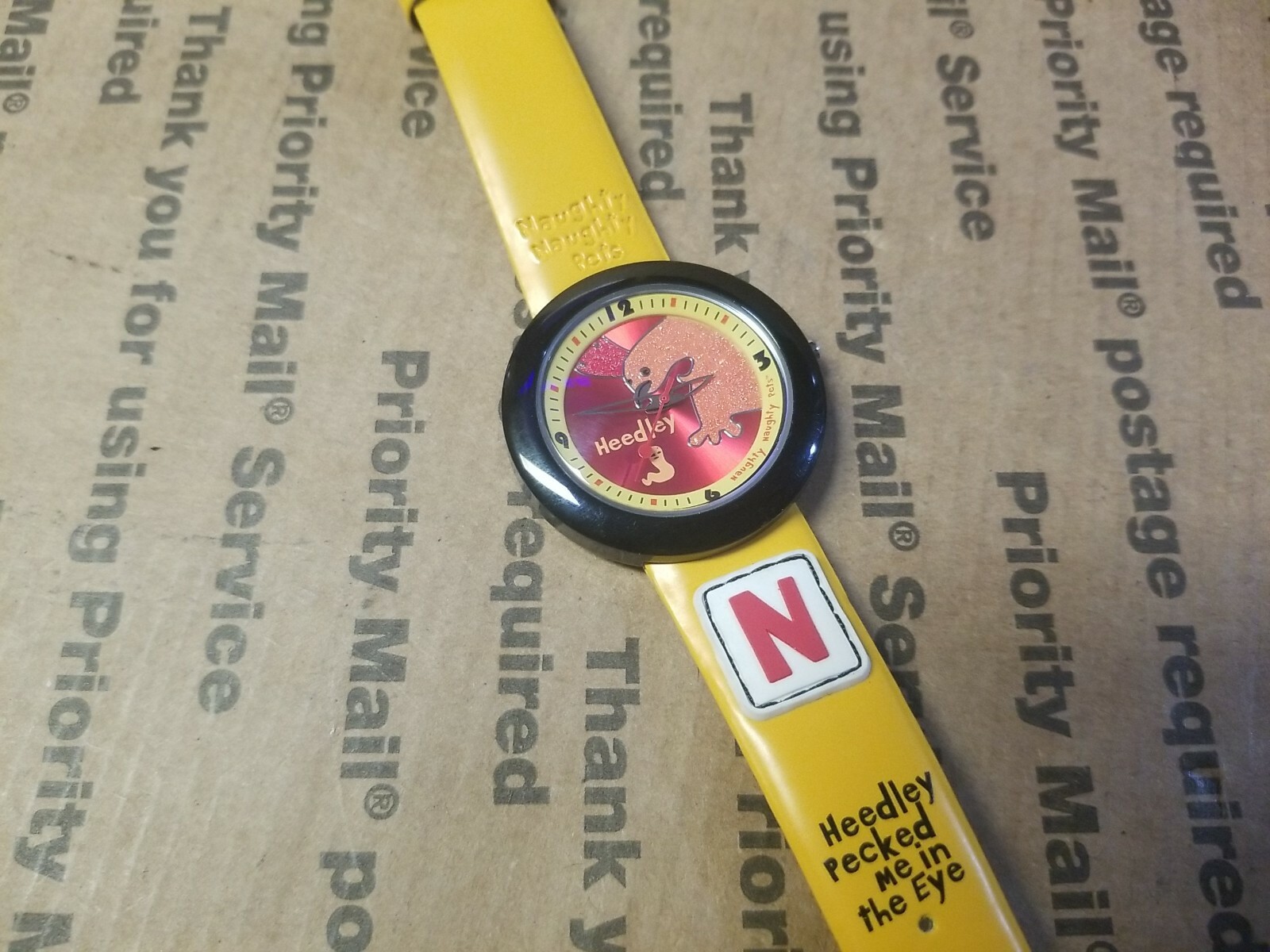 Naughty Pets HEEDLEY PECKED ME IN THE EYE Rare Watch ART DECO NEW BATTERY