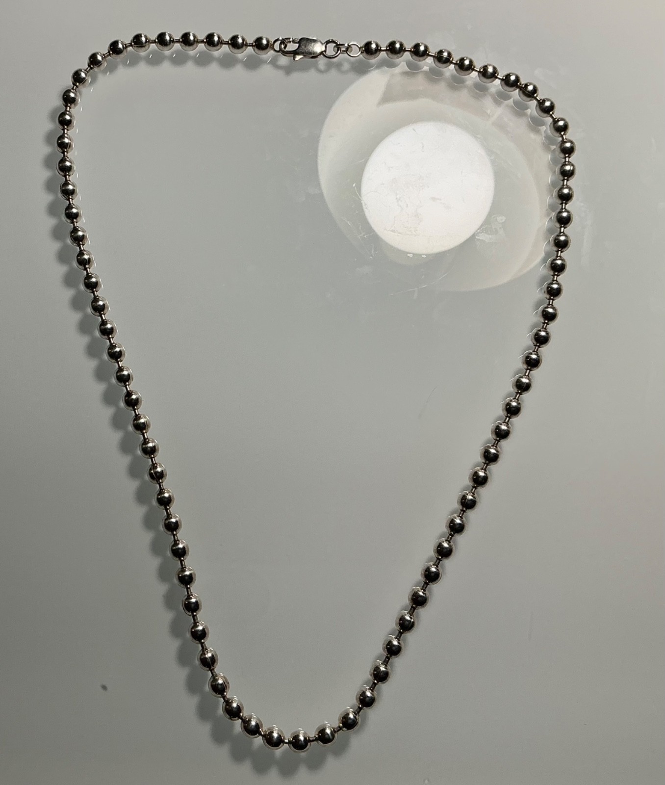 VINTAGE STERLING SILVER 925 BEADED 18 INCH NECKLACE /29GRMS