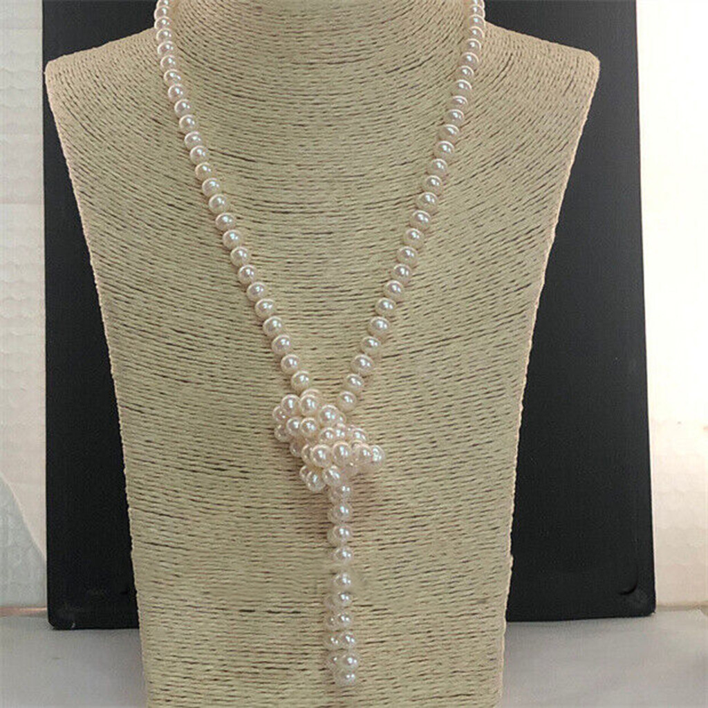 6-7mm Natural White South Sea Akoya Freshwater Culture Pearl Long Necklaces 36″