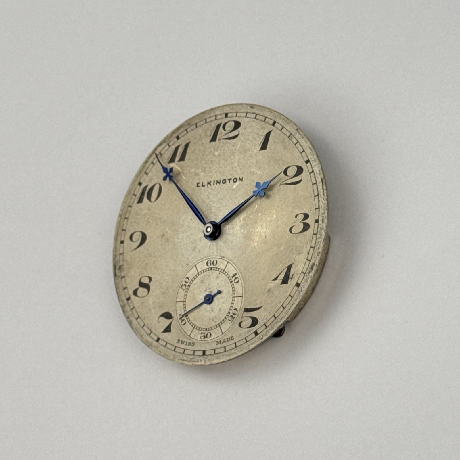 Pocket Watch Movement Swiss 39.7mm, 12S Good Hands, Guilloche Parts Repair (966)
