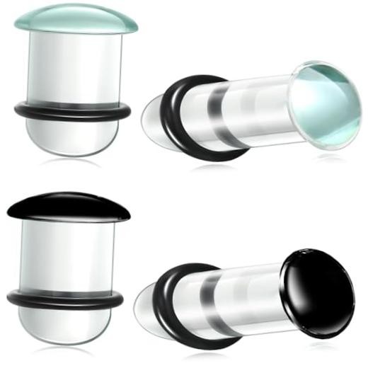 Glass Ear Stretching Kit, Single Flare Glass Plugs for Women and Men, Single