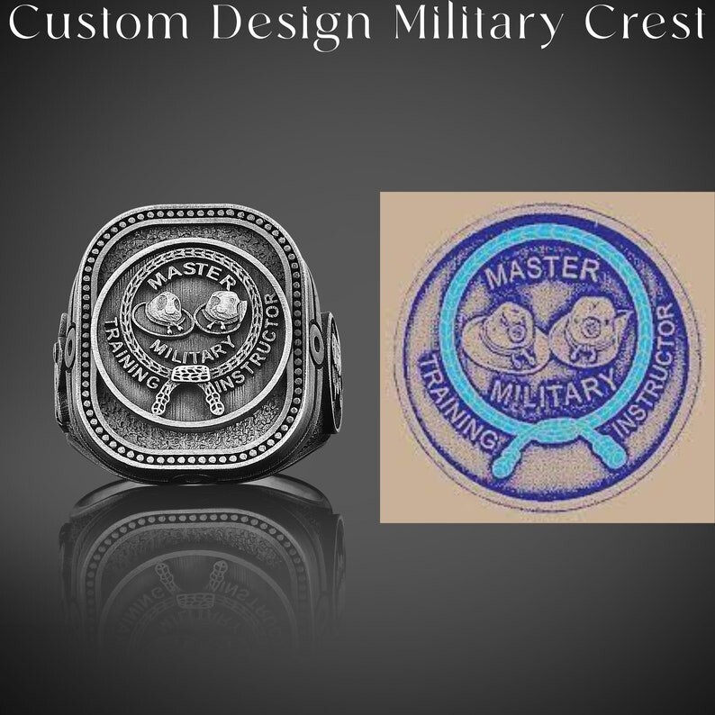Customizable Sterling Silver Family Crest Signet Ring, Piloto Coat of Arms Ring