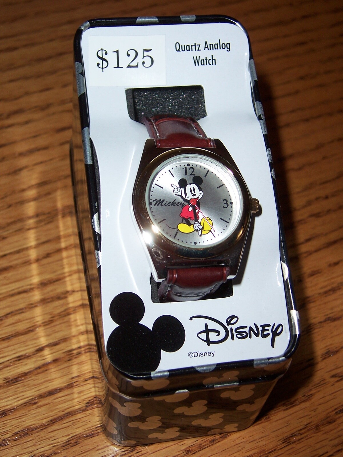 Disney Mickey Mouse Quartz Analog Watch, Leather Band, M.Z Berger & Co.