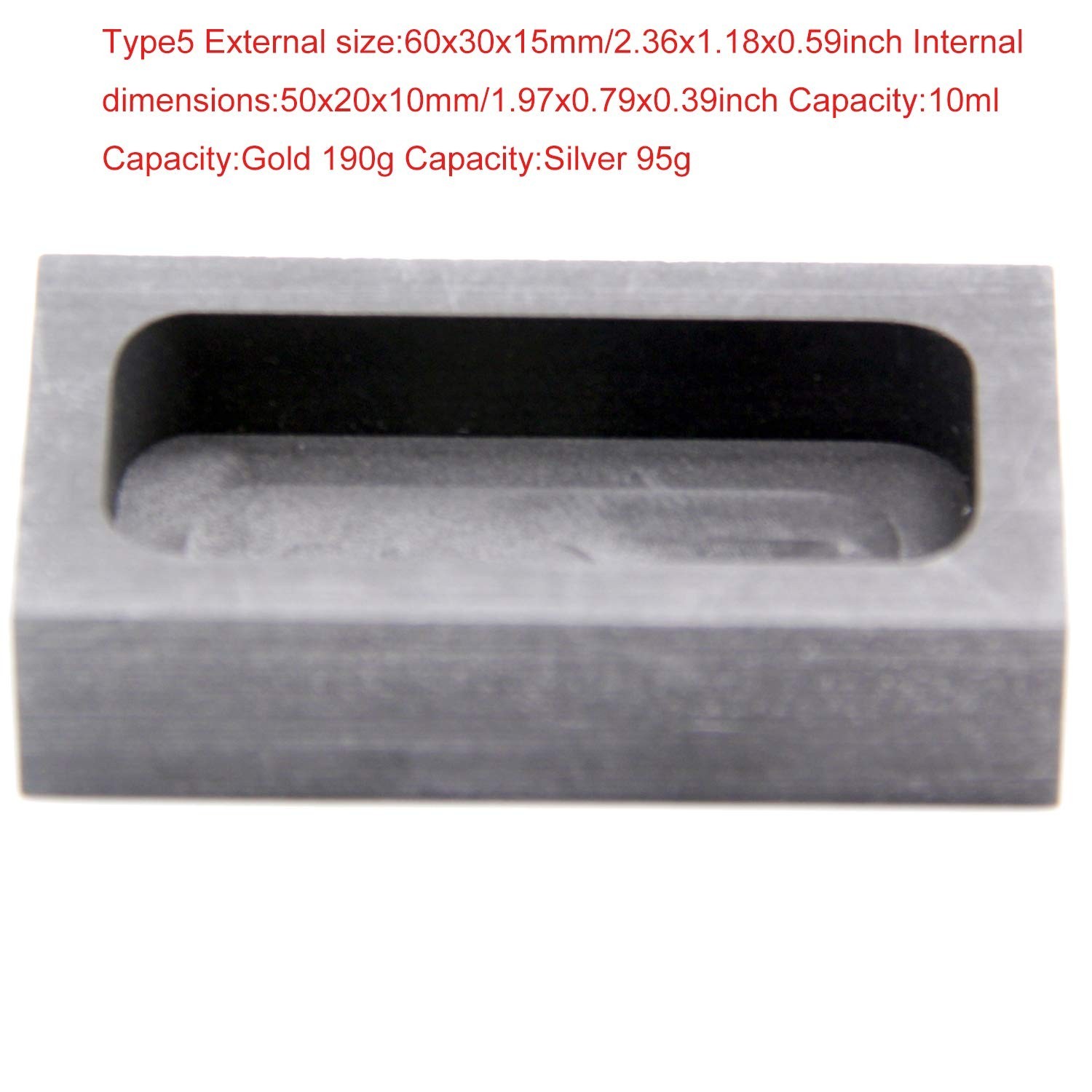 High Purity Graphite Ingot Mold for Melting & Casting Metals – 2.36″x1.18