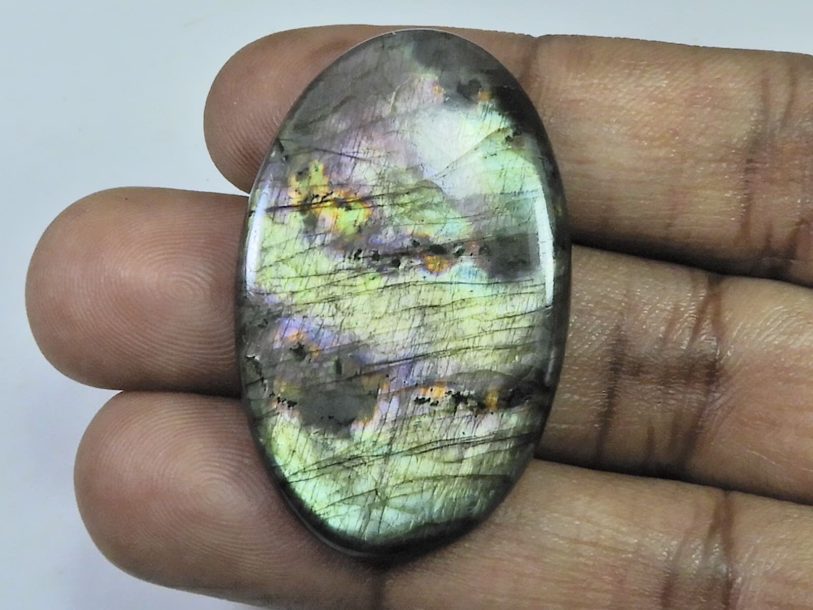 25X42X04MM Natural Purple Labradorite Spectrolite Oval Loose Gemstone 55Cts. j55