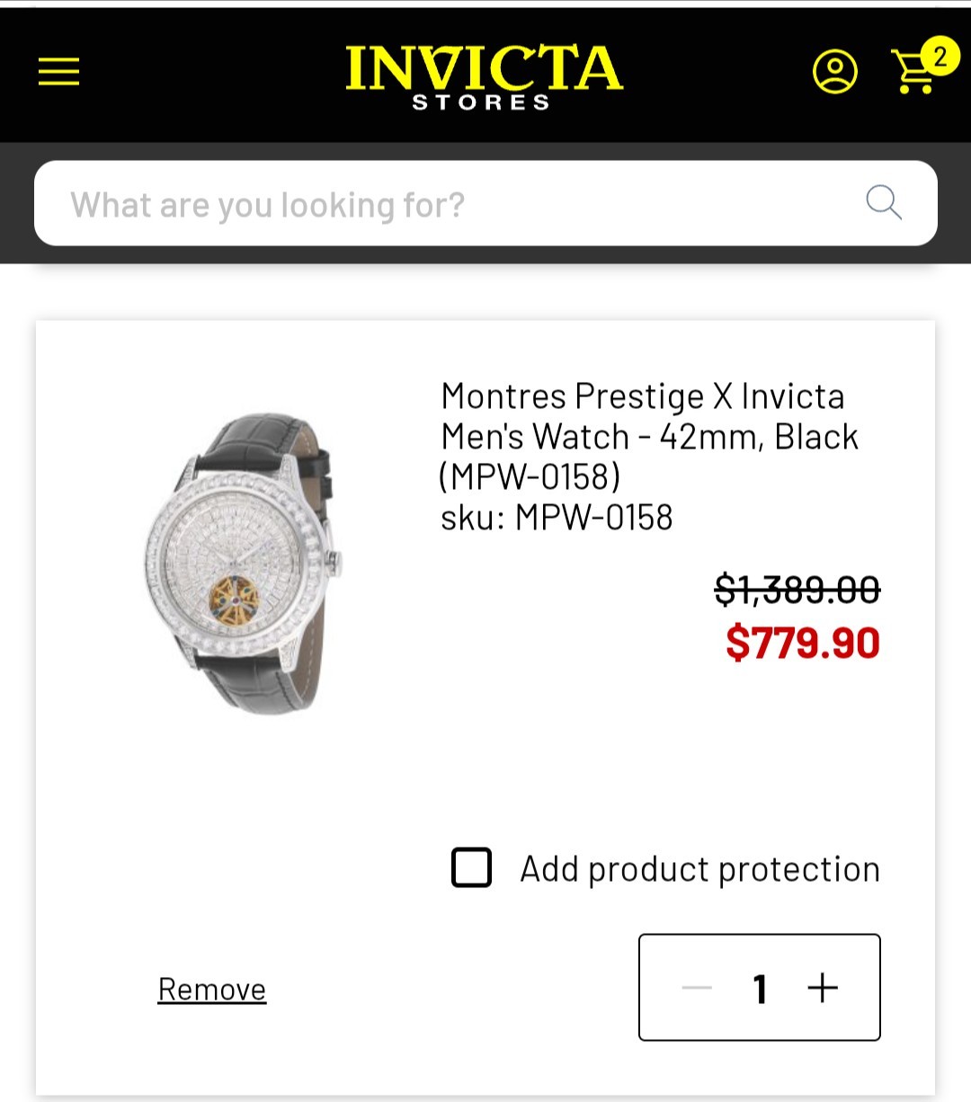 MPW-0158 – Montres Prestige X Invicta Men’s Watch – 42mm Flame Fusion Crystal