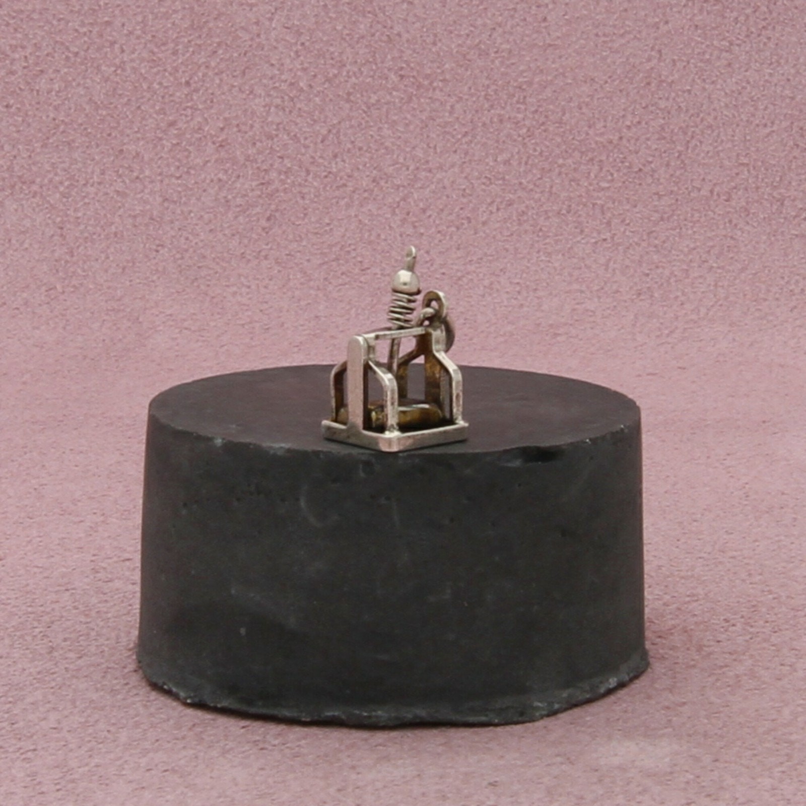 sterling silver vintage i love you rubber stamp mechcanical charm