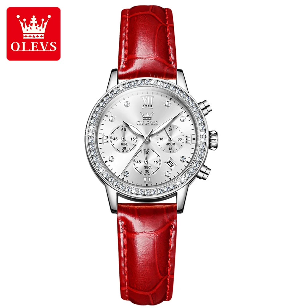 OLEVS Women’s Date Chronograph Wristwatch Luminous Quartz Watch for Ladies