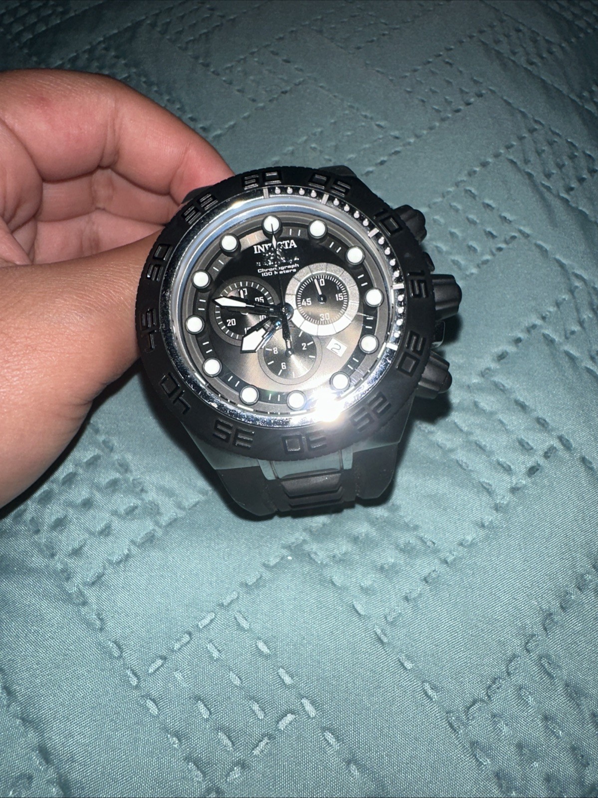 Invicta Subaqua Sport Watch Black Men Model Number 1530 Flame Fusion Crystal