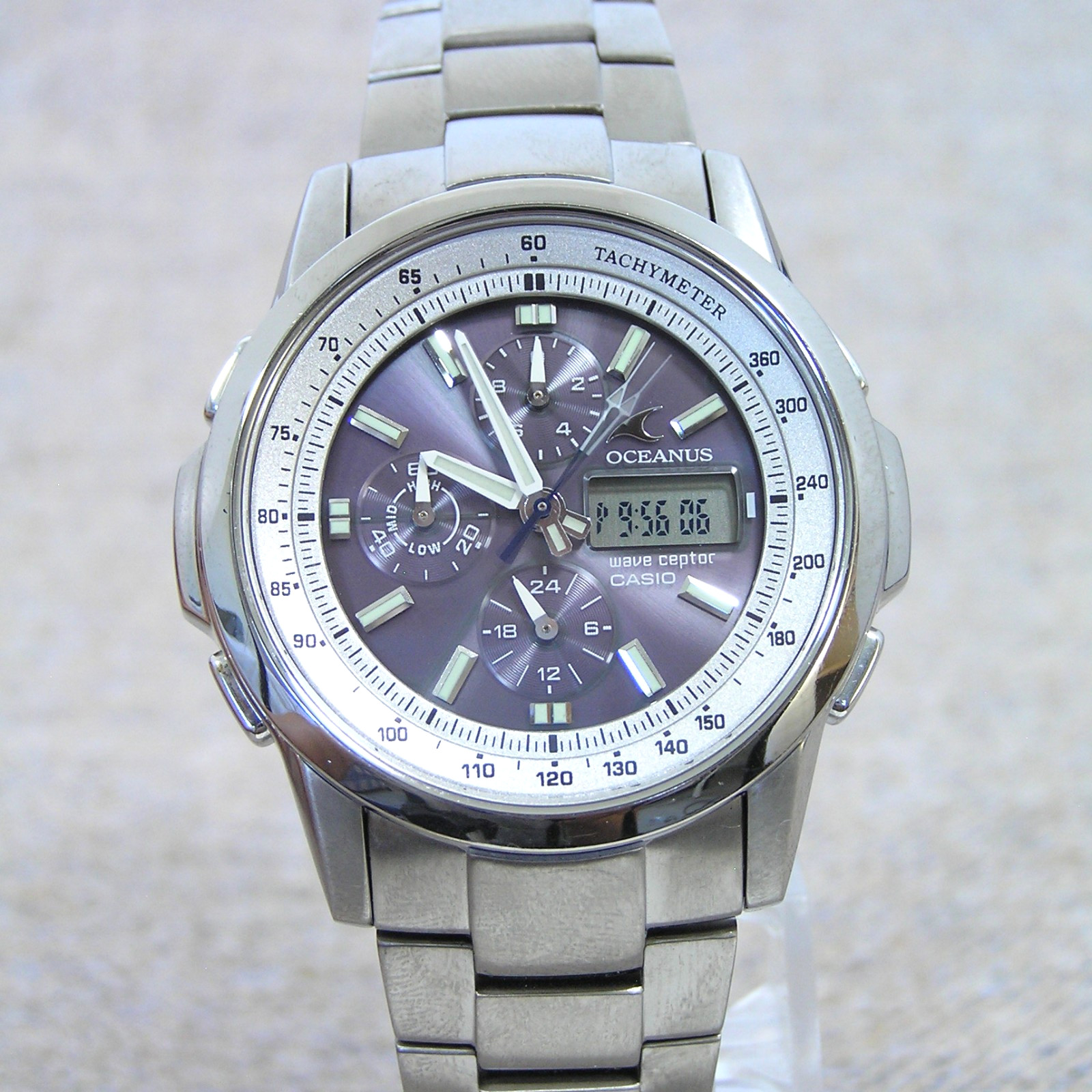 [Rare!] Retro CASIO OCW-500TDJ Oceanus Solar Titanium Radio Watch Japan Model
