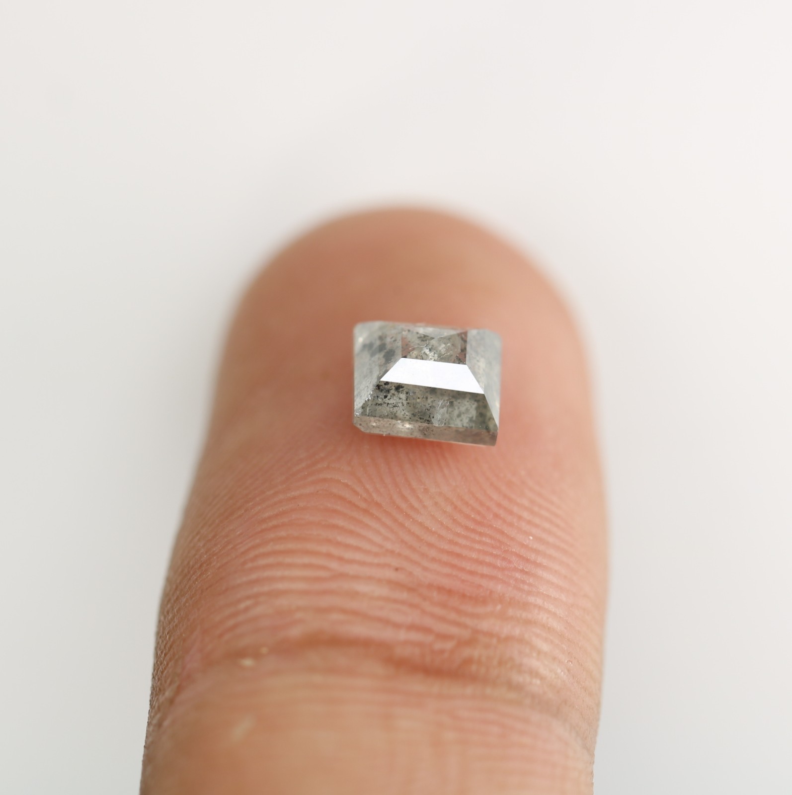 1.37 CT Polished Square Shape Salt And Pepper Loose Diamond For Proposal Ring