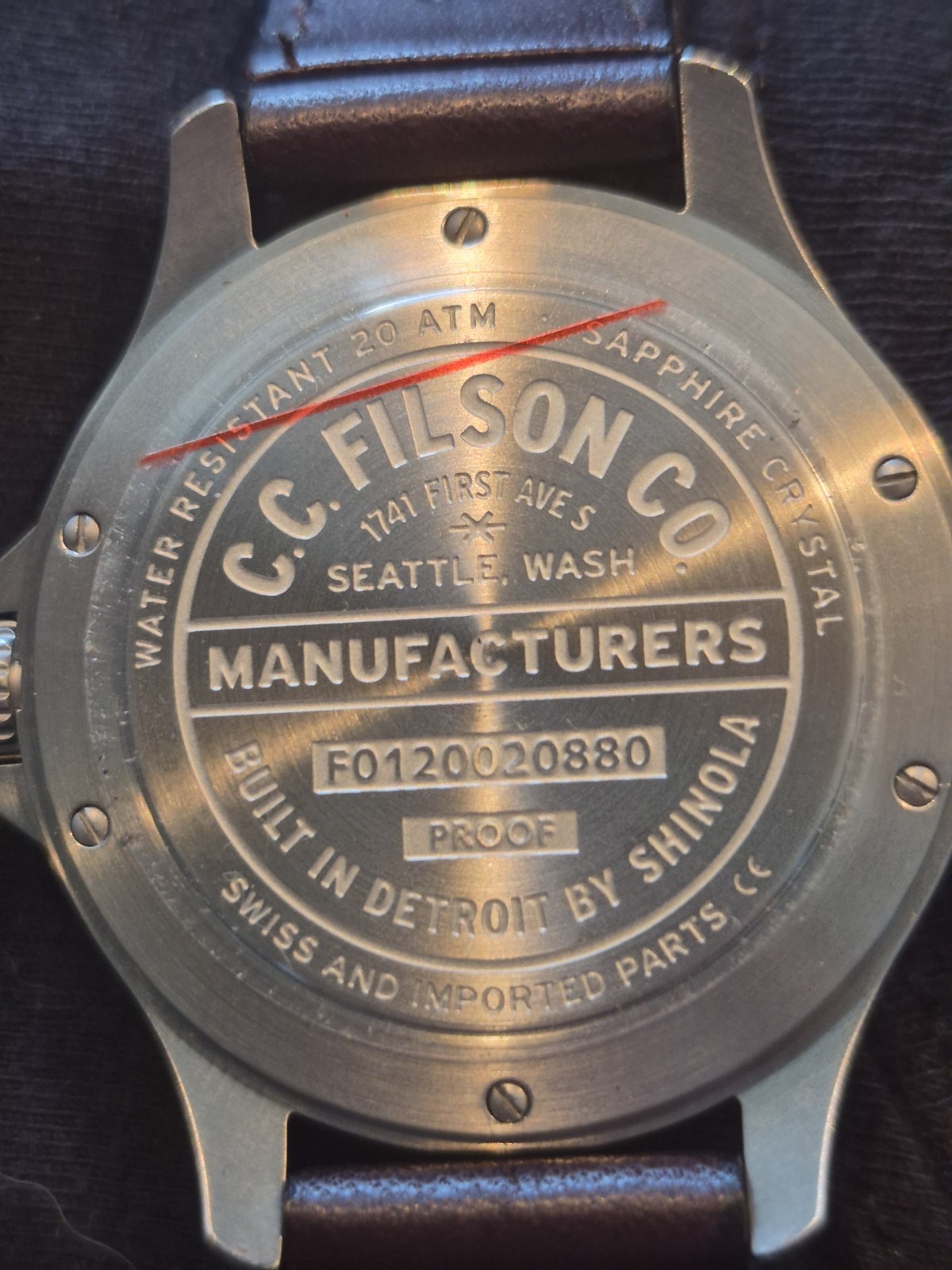 UNRELEASED PROTOTYPE Filson Wristwatch Circa 2017. New. Made By SHINOLA.