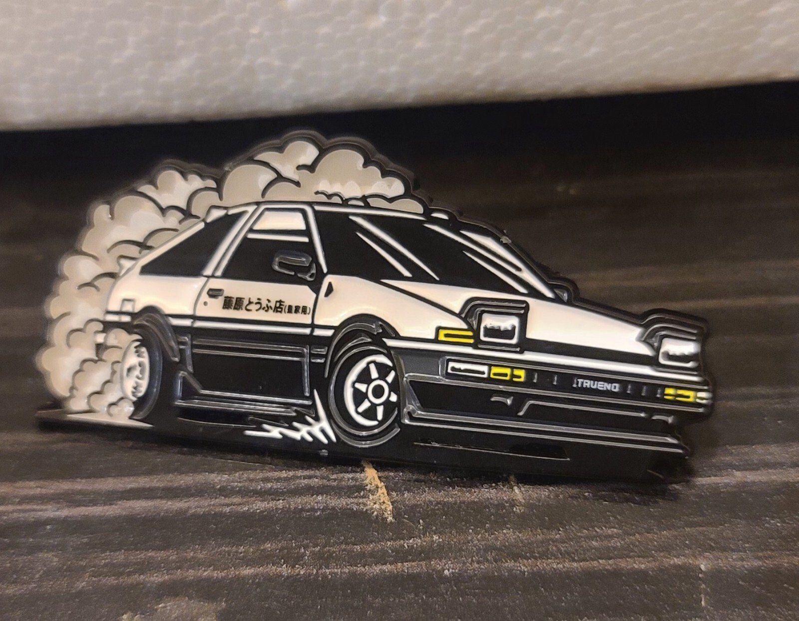 Anime Cartoon Initial D Fujiwara Takumi AE86 Car Enamel Metal Badge Pin