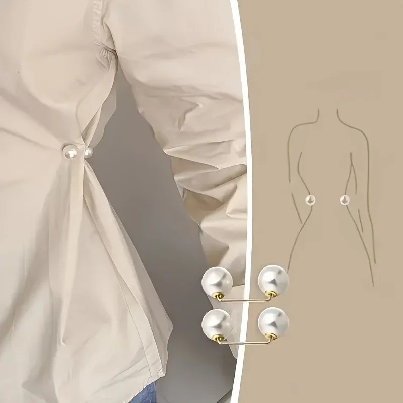 Decorative Pearl Safety Pins Dress Fastening Collar Scarf Pin Set