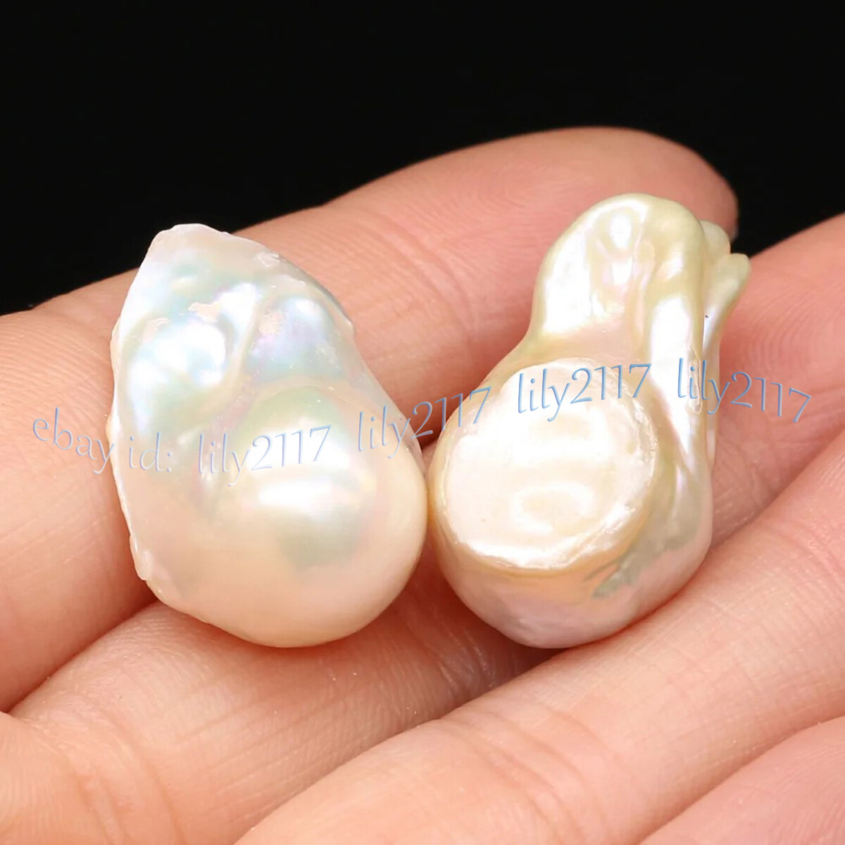 1 pc No Hole 15-30mm Natural Freshwater Baroque Keshi Pearl Loose Beads DIY