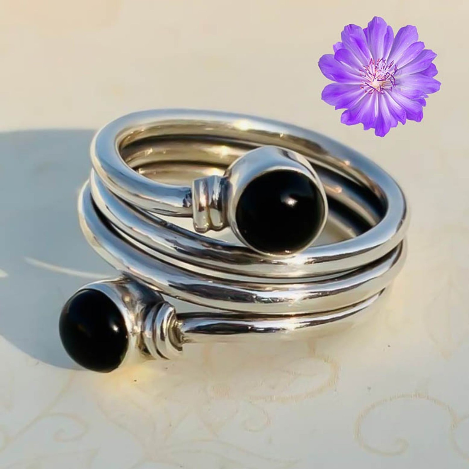 Black Onyx Gemstone 925 Sterling Silver Handmade Jewelry Ring Gift For