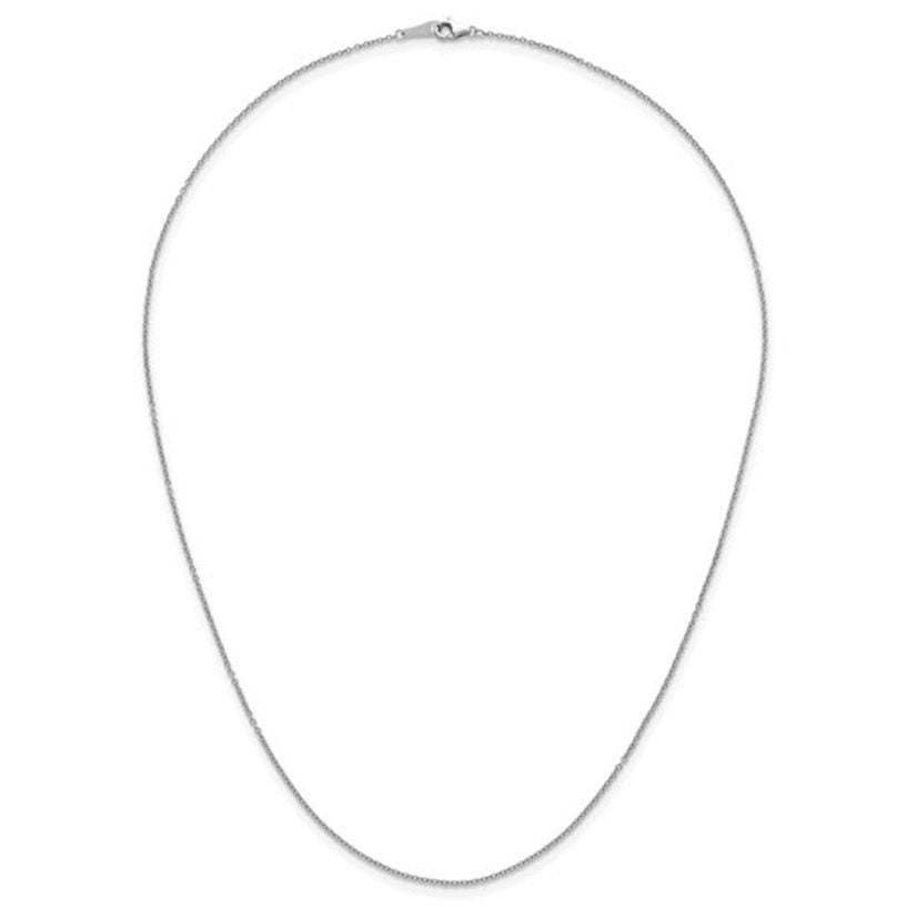 1.3mm Platinum PT950 Solid Round Cable Chain Necklace 16″ 18″ 20″ 24″ 30″