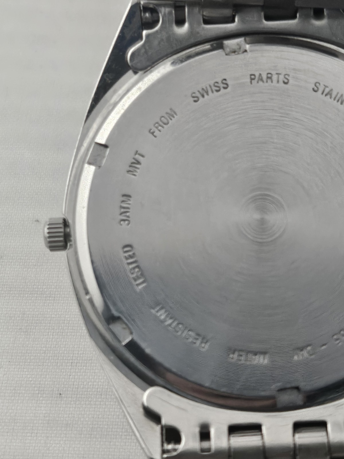 Mens Rare PAUL MARET Blue Sunray Dial Date Presidential Style Fluted Bezel Runs