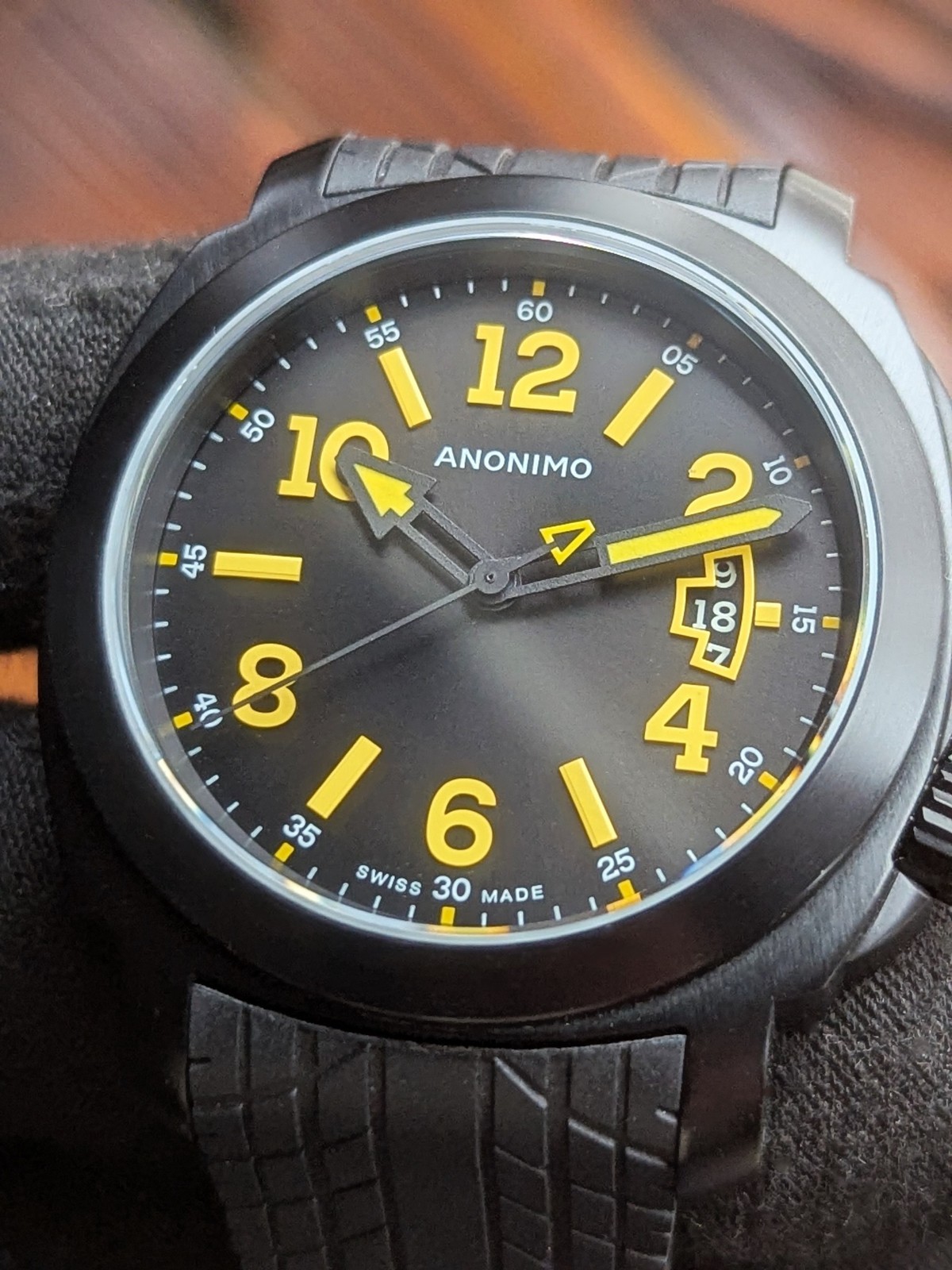 Anonimo Sailor Excellent condition Swiss Made Automatic Black w/Yellow accents