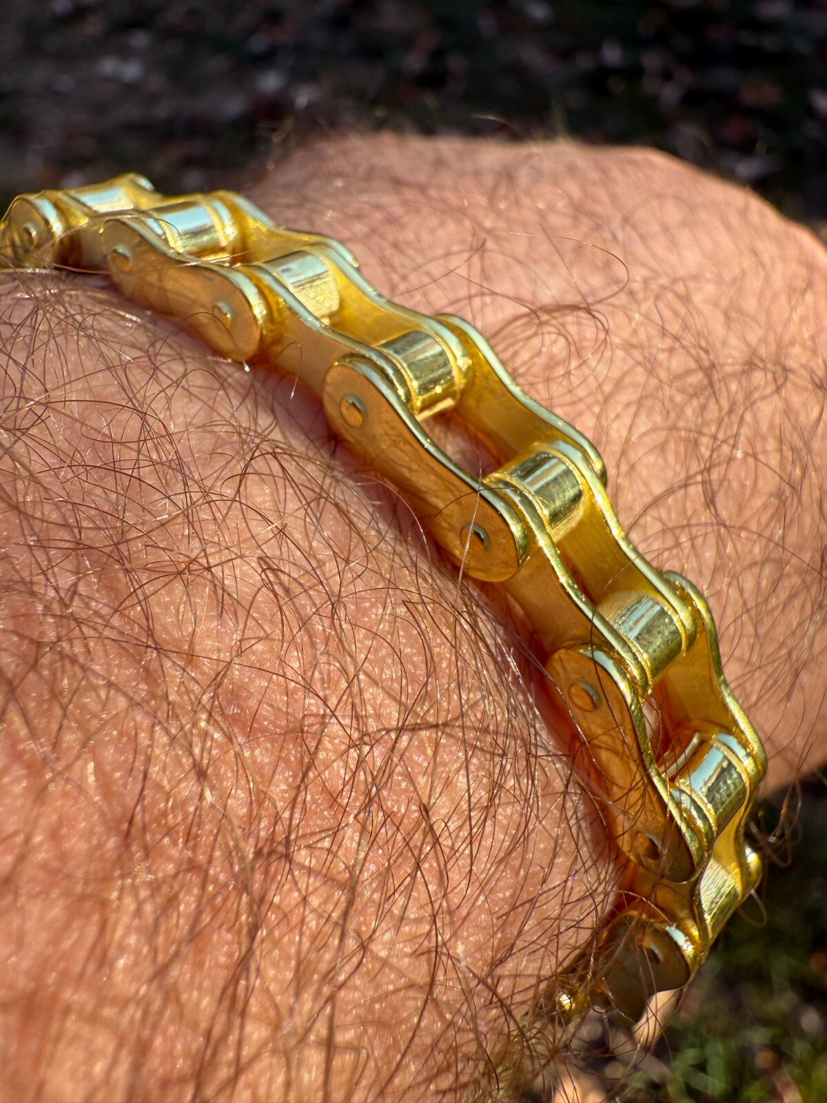 Bicycle Link Bracelet Real 14k Gold Vermeil 925 Silver Handmade 9mm Bike Chain