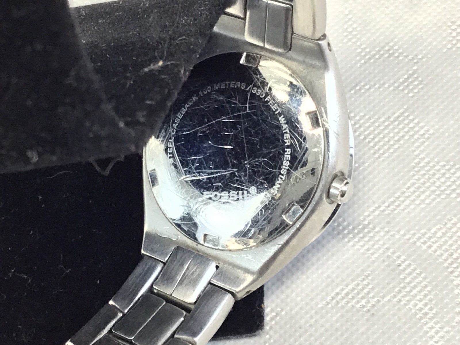 Fossil Silver Black 100M 330 Feet Atm Vintage Women’s Watch – Working Well