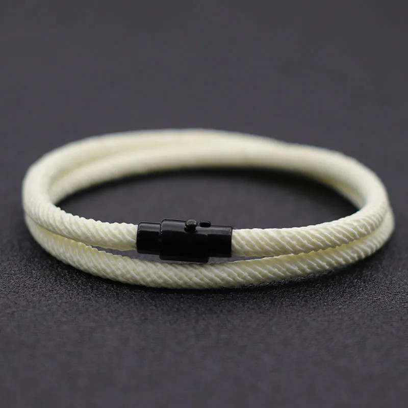 Simple Style Men’s Rope Bracelet Double Layer Thread Fabric Casual Accessory