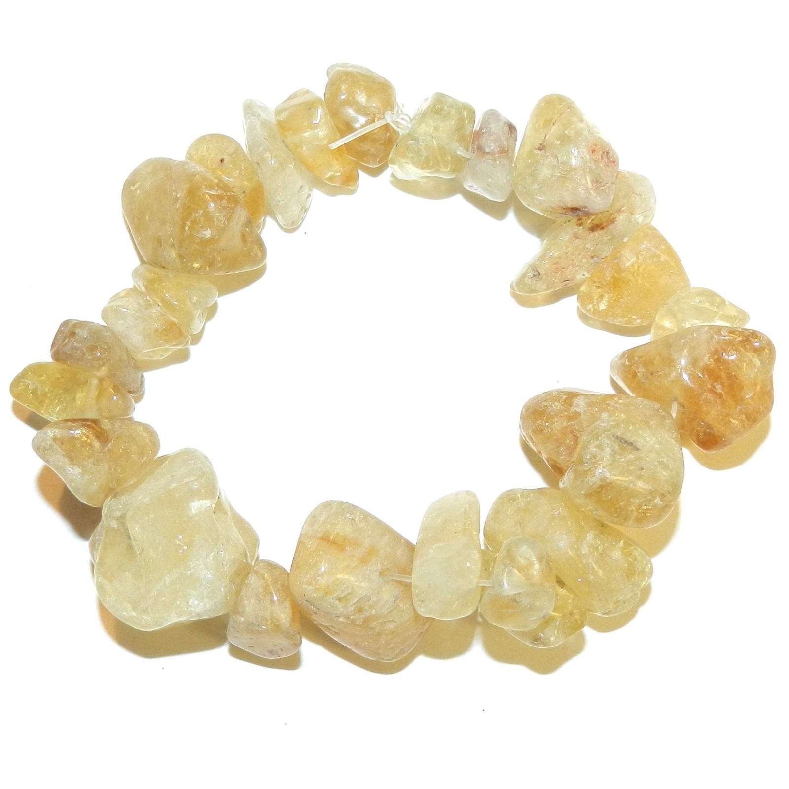 GC154 Yellow Citrine Medium – X-Large 8mm – 20mm Polished Chip Gemstone Beads 7″