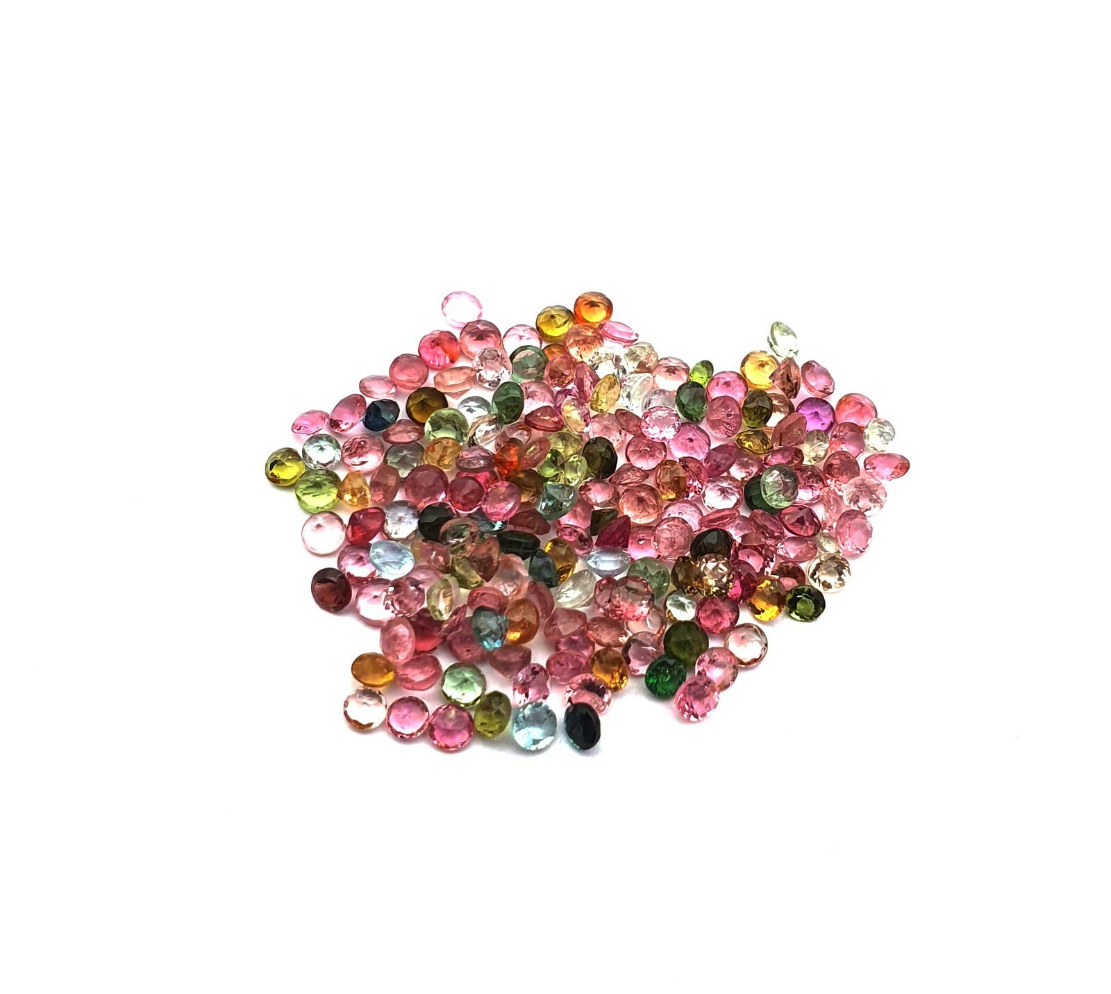 Natural Multi Tourmaline Round Cut Loose Gemstone Lot 100 Pcs 2.50 MM