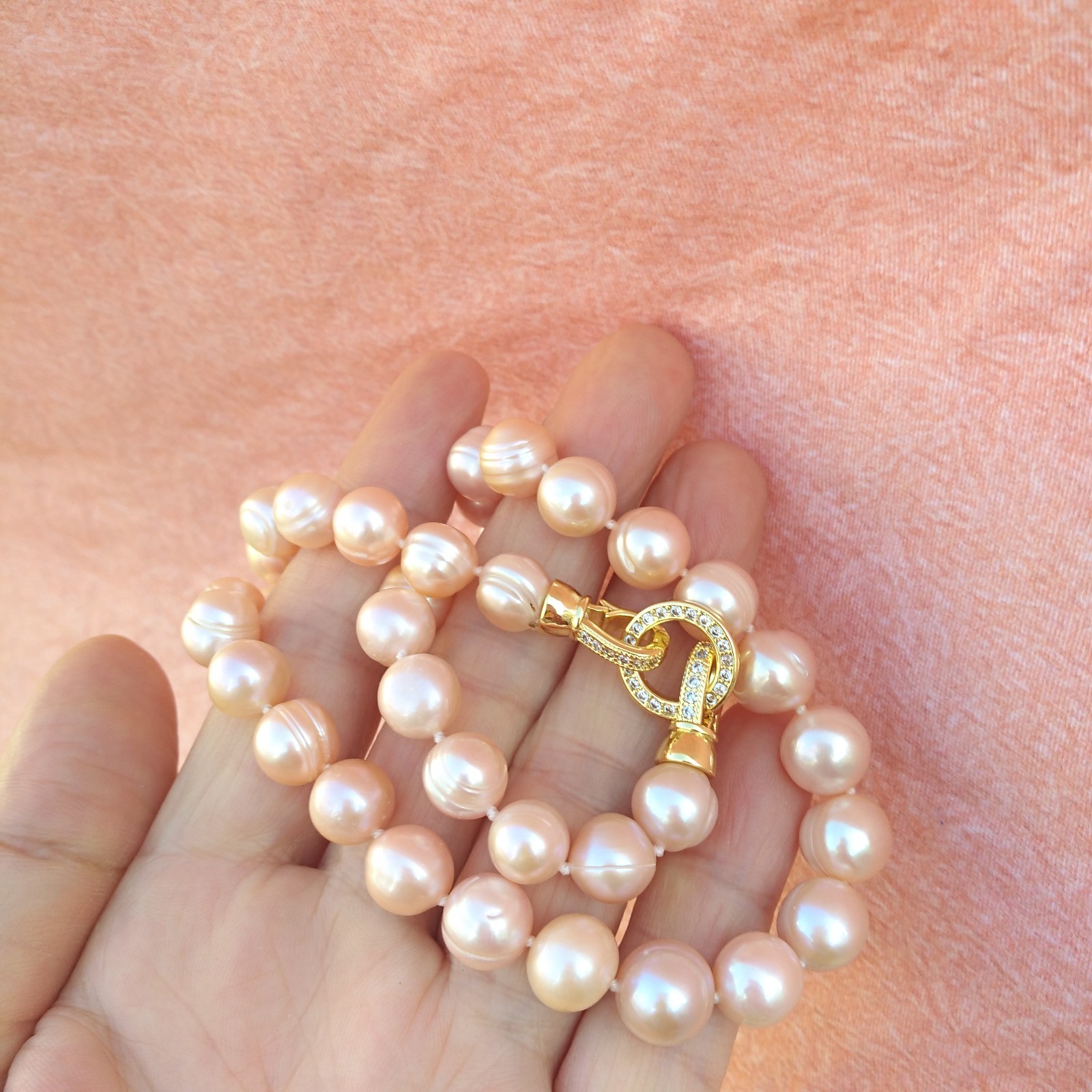 20inch Gorgeous Natural AAA 10-11mm South Sea Light pink Pearl Necklace