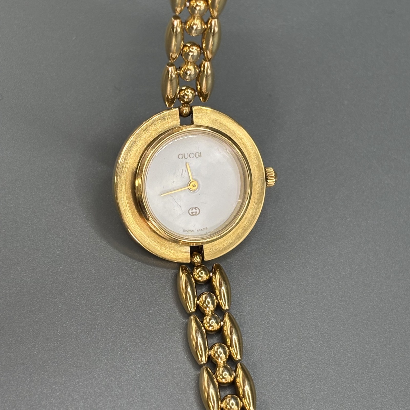 [Near MINT] Gucci Change Bezel 12 Colors White Gold Dial Women Watch Box