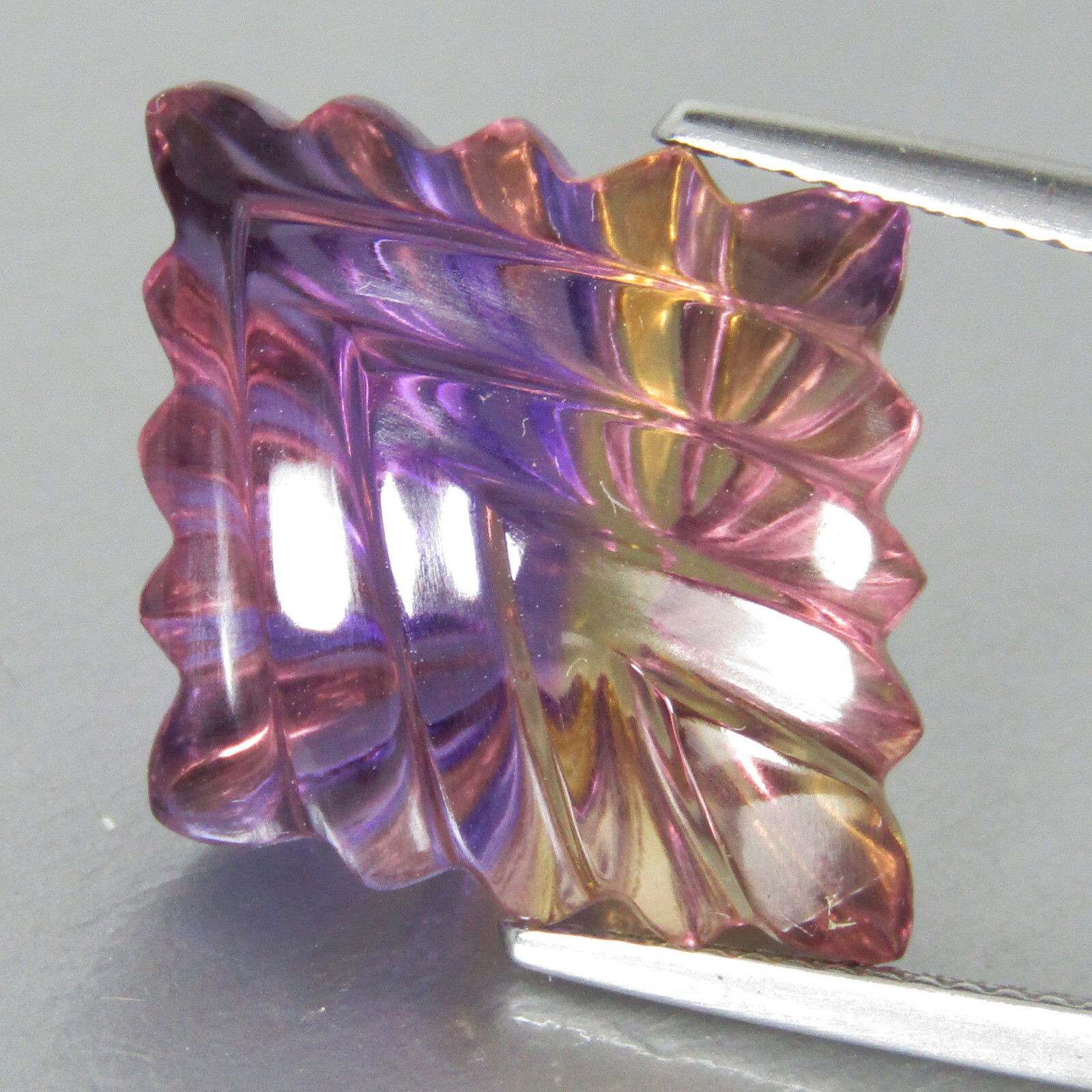 15.79Cts Delightful Natural Bolivian Ametrine Fancy Carving Shape Collection Gem