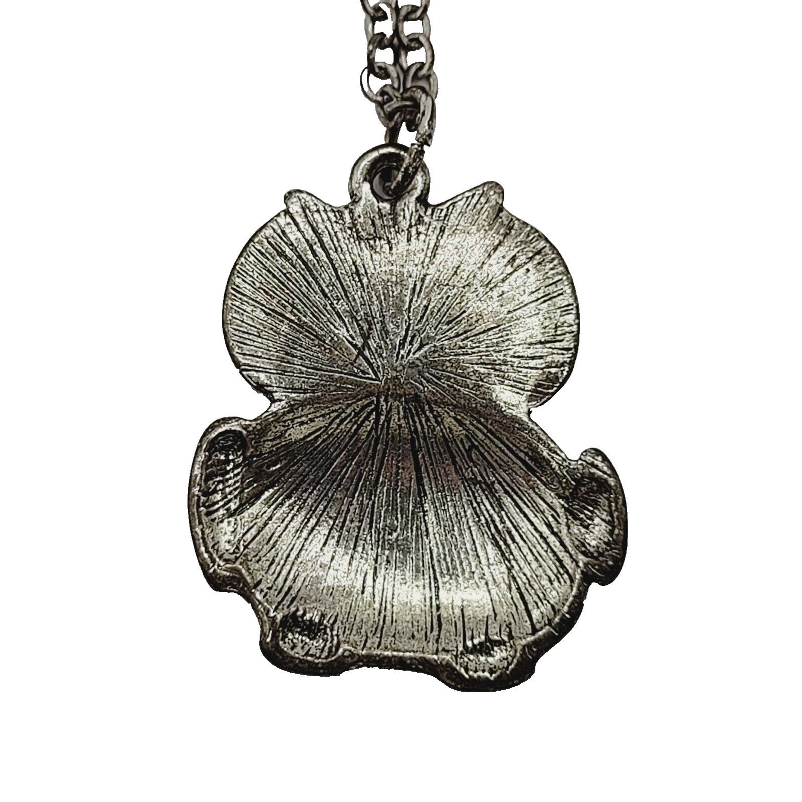 Owl Wise Old Silver Tone Metal and Enamel Vintage Small Pendant Necklace 19 Inch