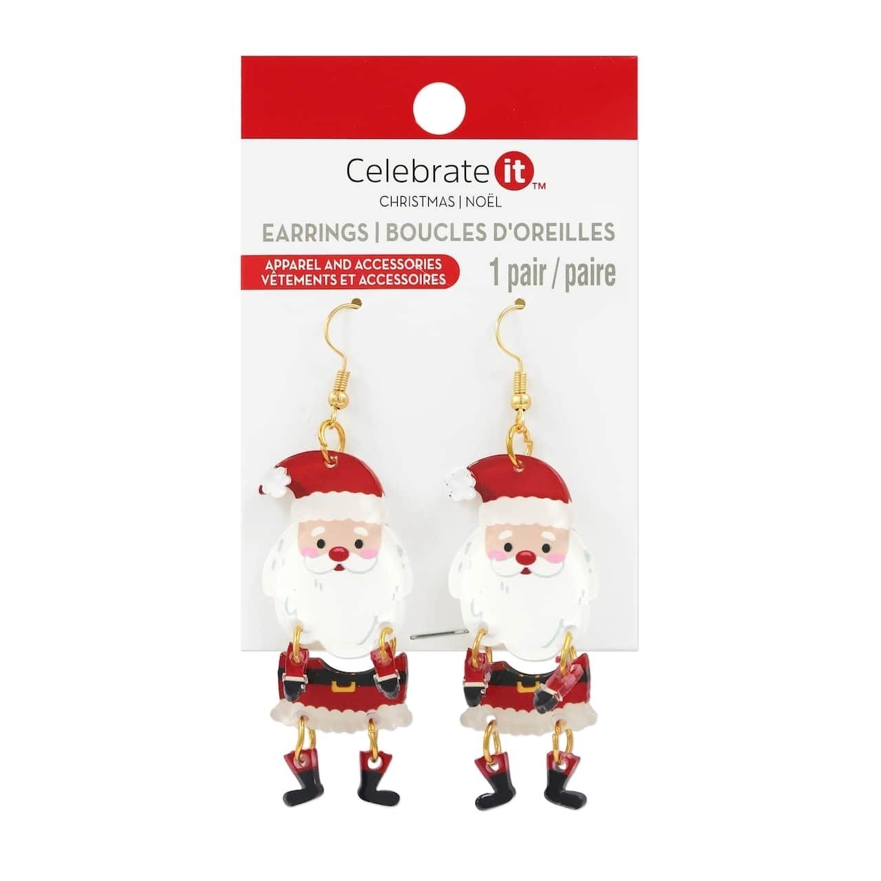 Celebrate It Santa Christmas Dangling Earrings
