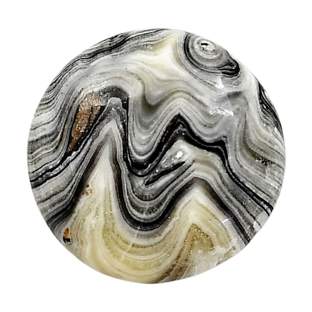Natural Prairie Agate 25.1×25.5×5.5 mm Round Shape Polished Gemstone LS83-05084