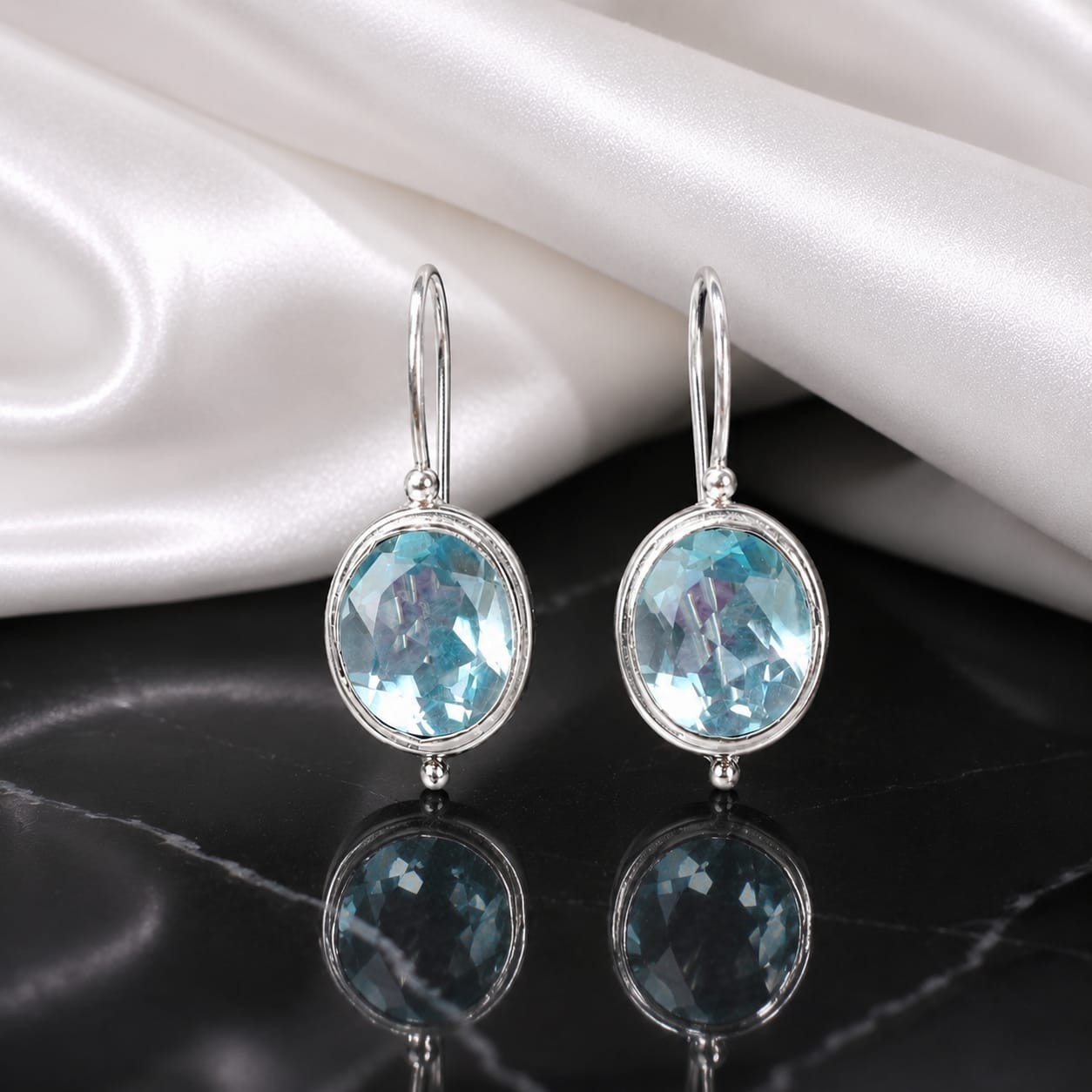 Sky Blue Topaz Gemstone 925 Sterling Silver Handmade Jewelry, Gift for Her Women