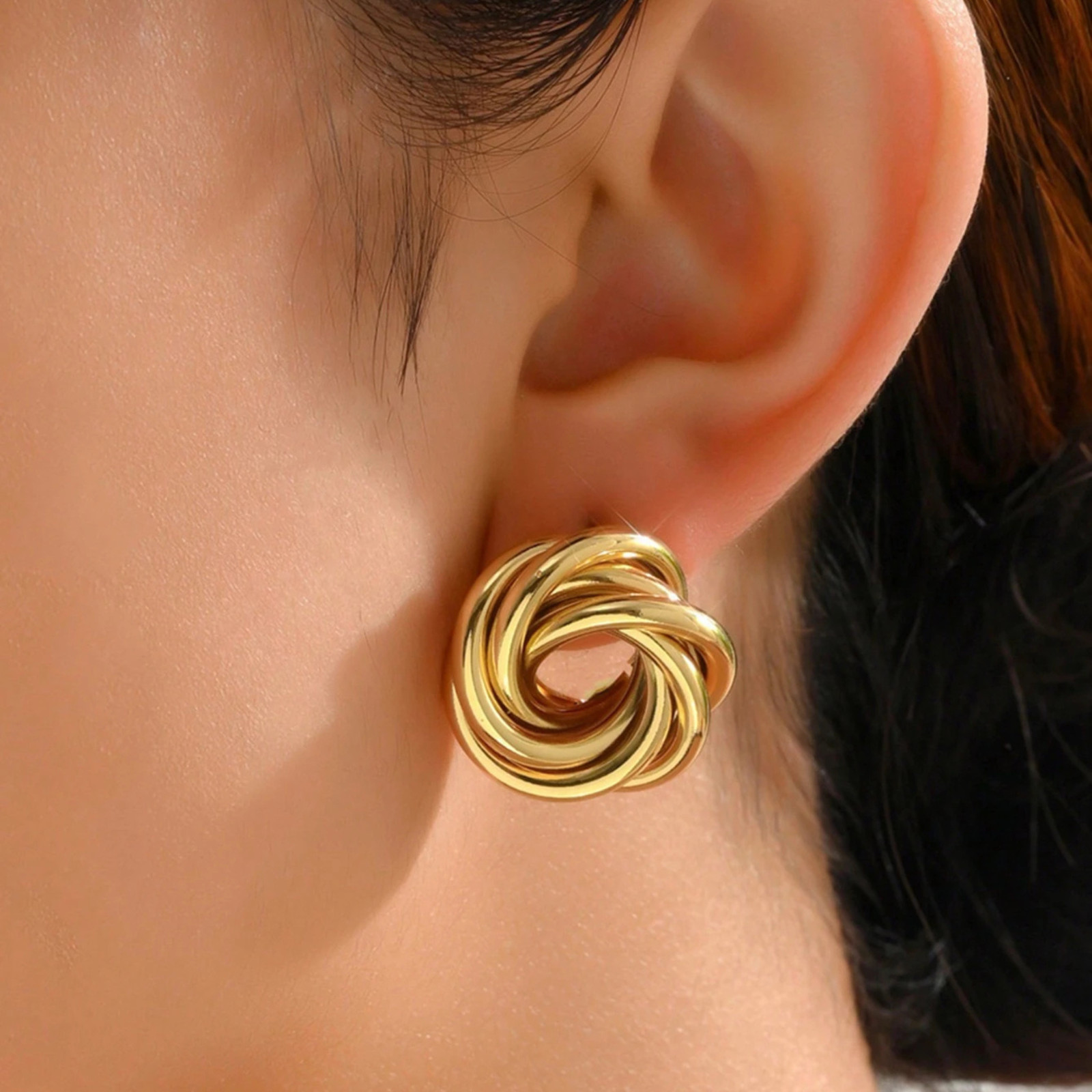 1Pair Braided Earrings Minimalist Airy Braided Design Earrings for women US
