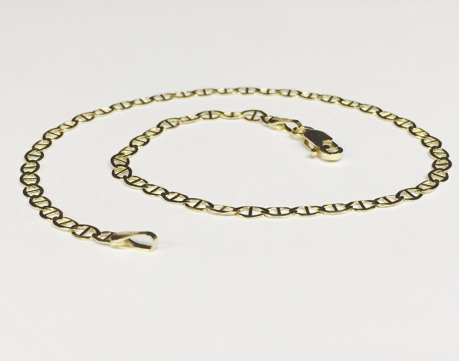 10k Yellow Gold 10″ Solid Anchor Mariner Link Anklet Chain Bracelet 3.2 mm 2Gram