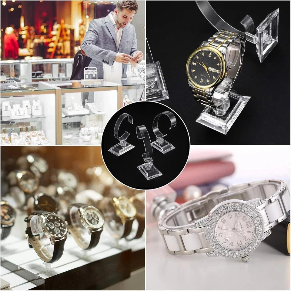 Clear Plastic Watch Display Stand Holder 4 inch 3.5 inch Watch Display Case