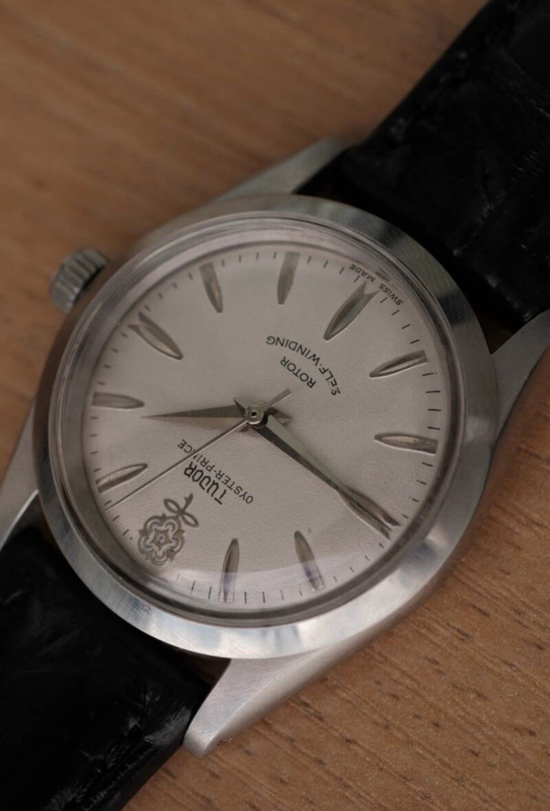 Vintage TUDOR Oyster Prince Ref.7964 Big Rose Automatic White Dial Men’s Watch