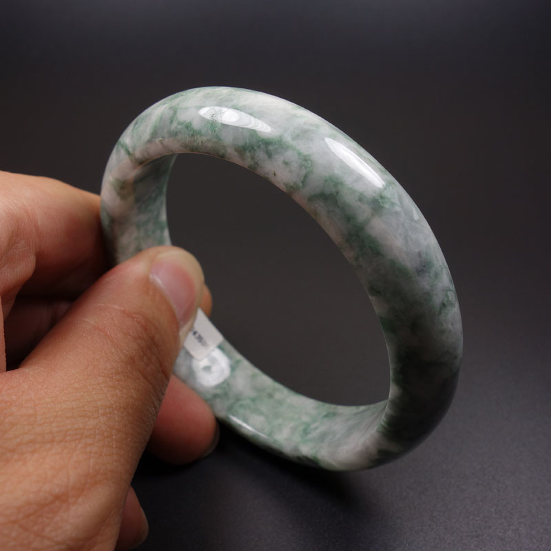61mm Certified Grade A 100% Natural Green Jadeite Jade Bracelet Bangle Z07053