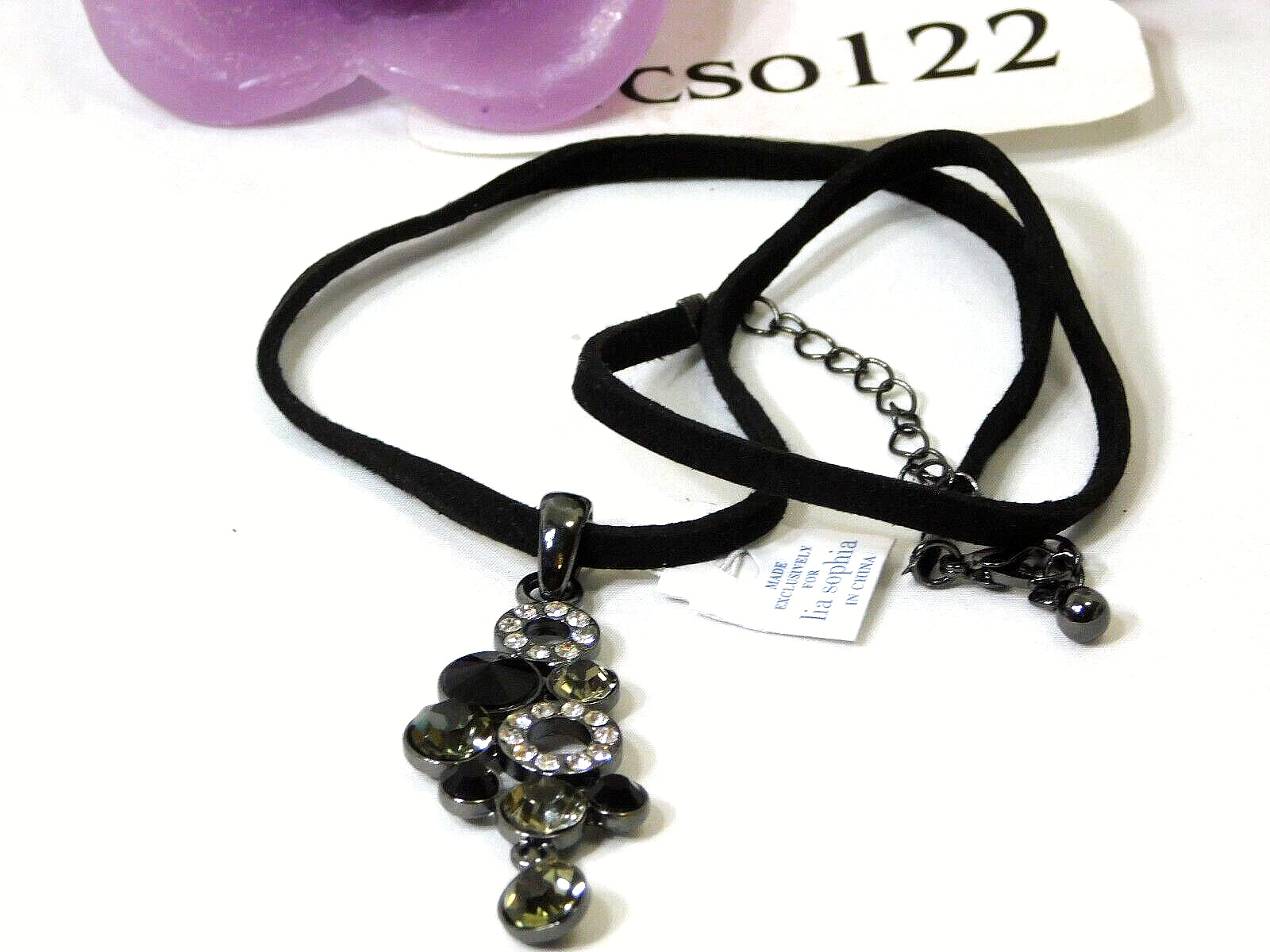 Beautiful Lia Sophia SEQUINE Pendant/Slide, Cut Crystals, Pendant Only-No Chain