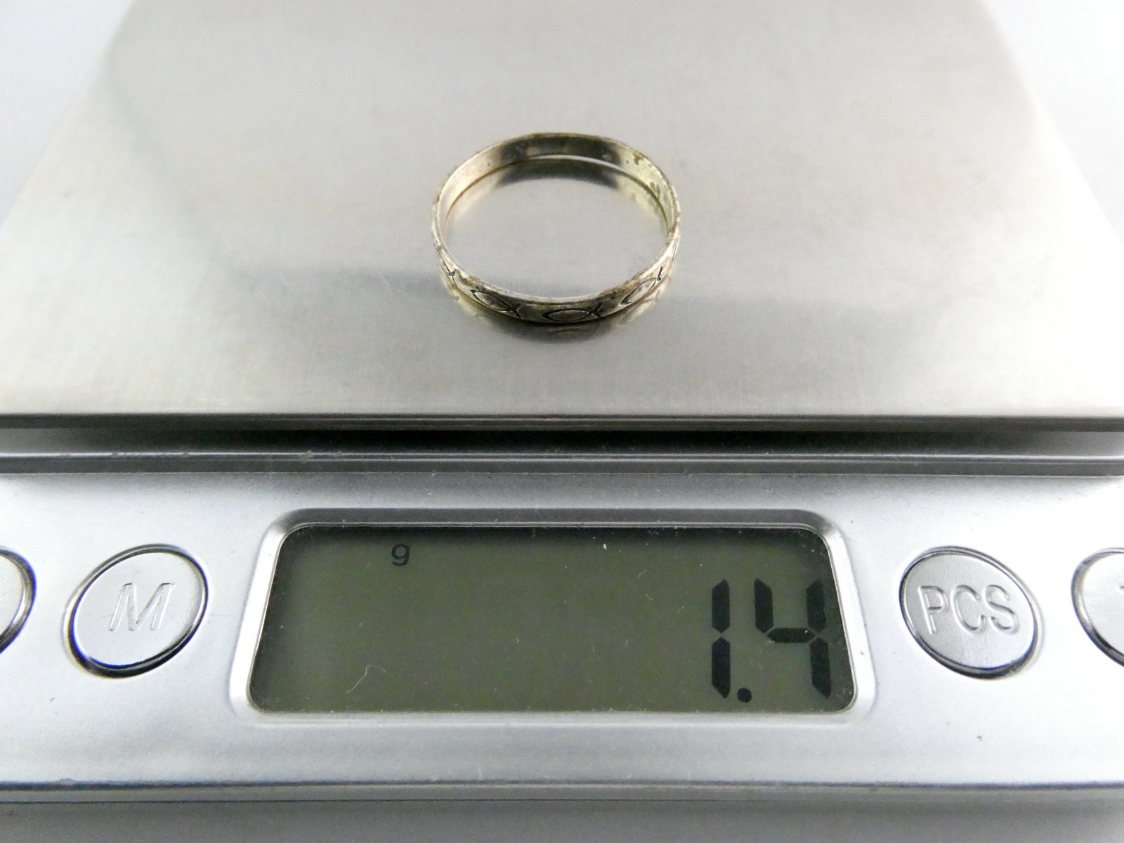 Wheeler Manufacturing Sterling Silver Icthys Fish Motif Band Ring Size 10.25 925