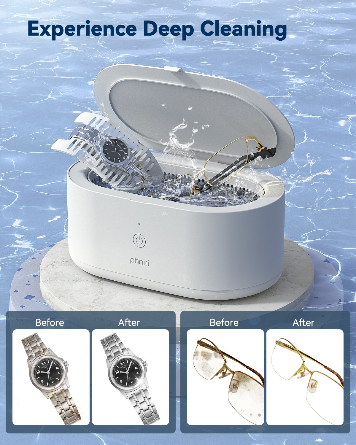 Sonic Professional Ultrasonic Cleaner with Timer Jewelry Deep Cleaning Machine