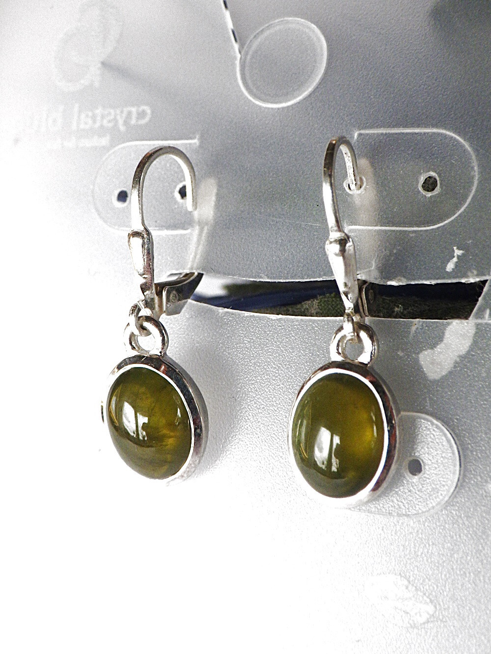 SCHMUCK-STCK OHRHÄNGER Vesuvianit Silber Ohrringe Hänger Cabochon Idokras