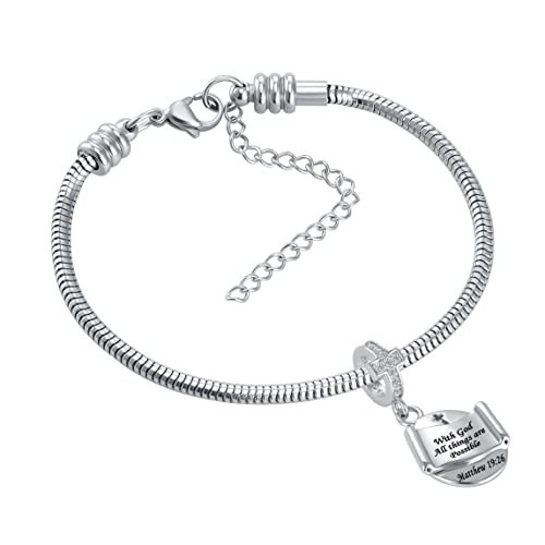 Pandora Cross Charm With God All Things Are Possible Bible Religious Dangle Bead