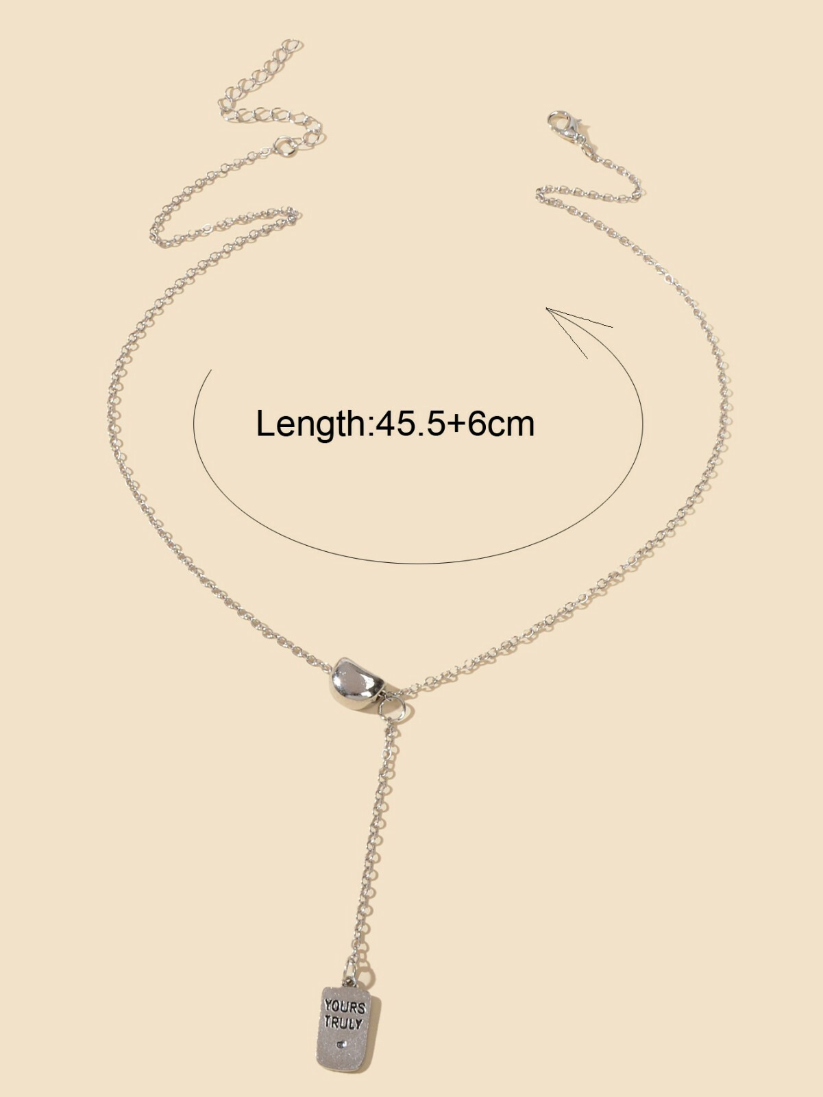 Punk Hip Hop Jewelry Silver Chain Yours Truly Necklace Trendy Accessories