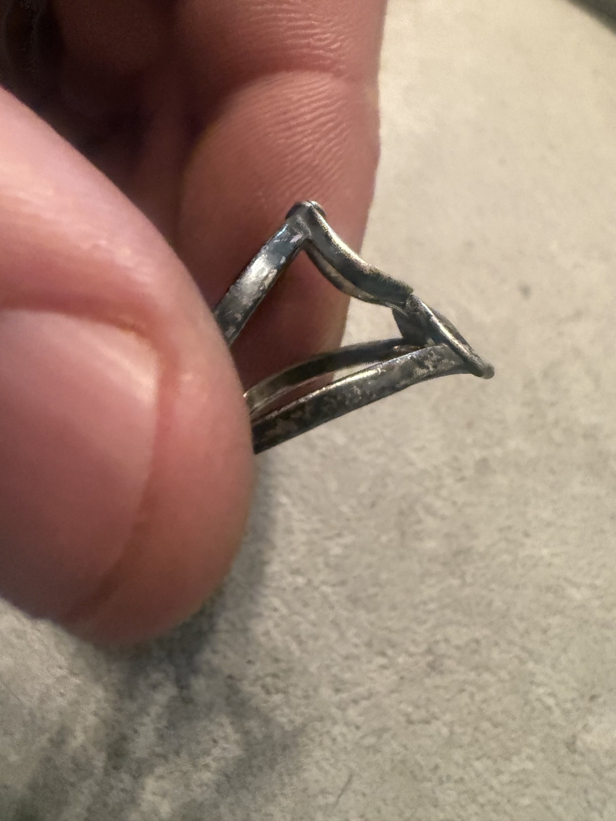 Vintage Sterling Silver Interlocking Double Knot Loop Modernist Ring Sz 6 JB2