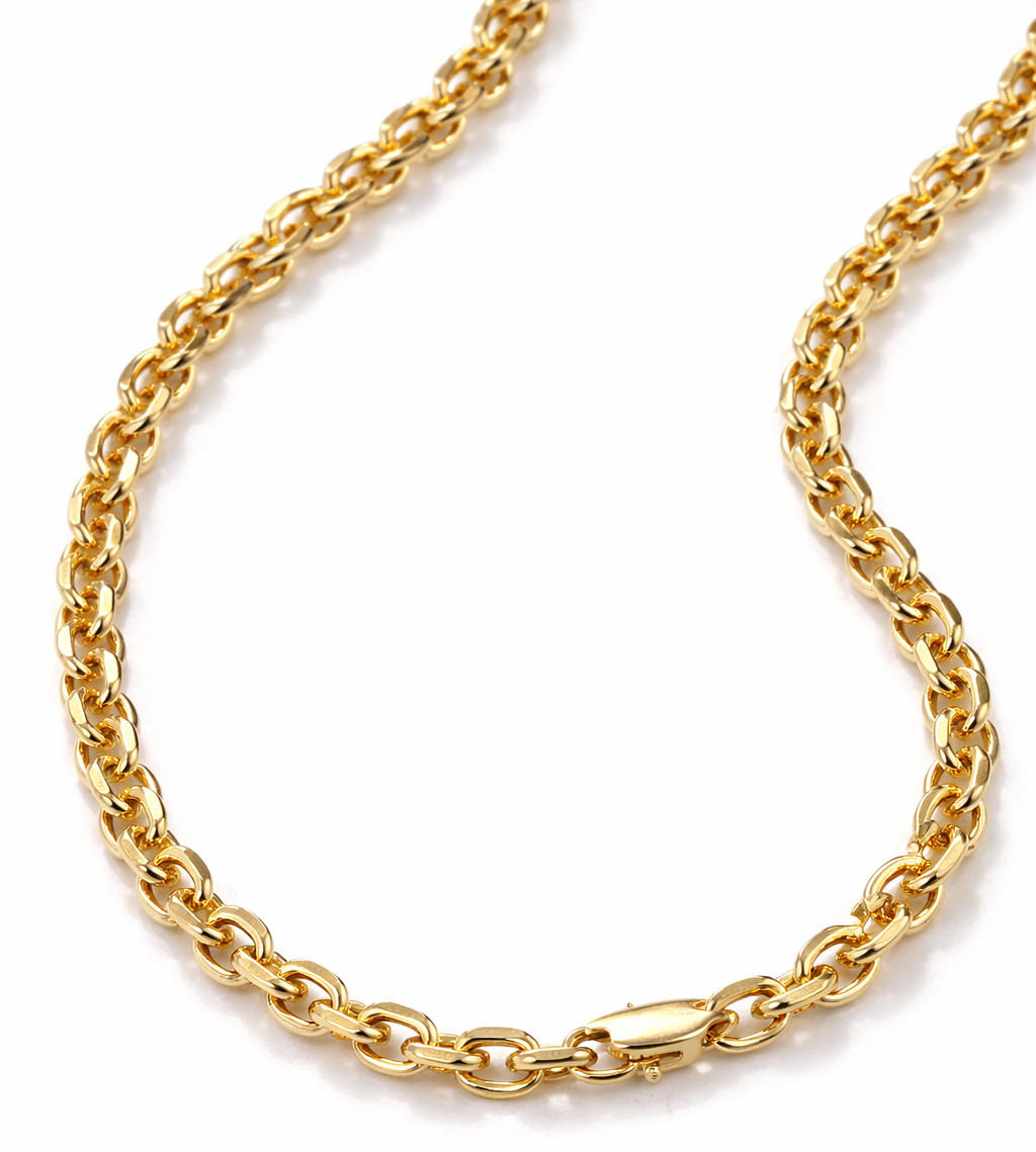 Real Italian 1/200 14K Yellow Gold Overlay Cable Cuban Link Chain Mens Womens